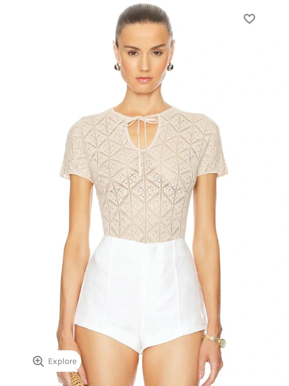 L’Academie Tillie Top in Beige